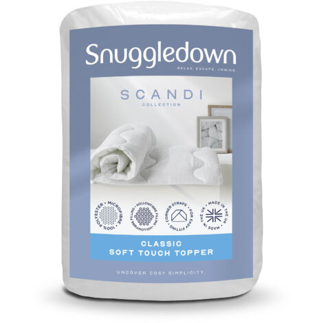 Snuggledown Scandinavian Hollowfibre Mattress Topper, Medium Support, Double