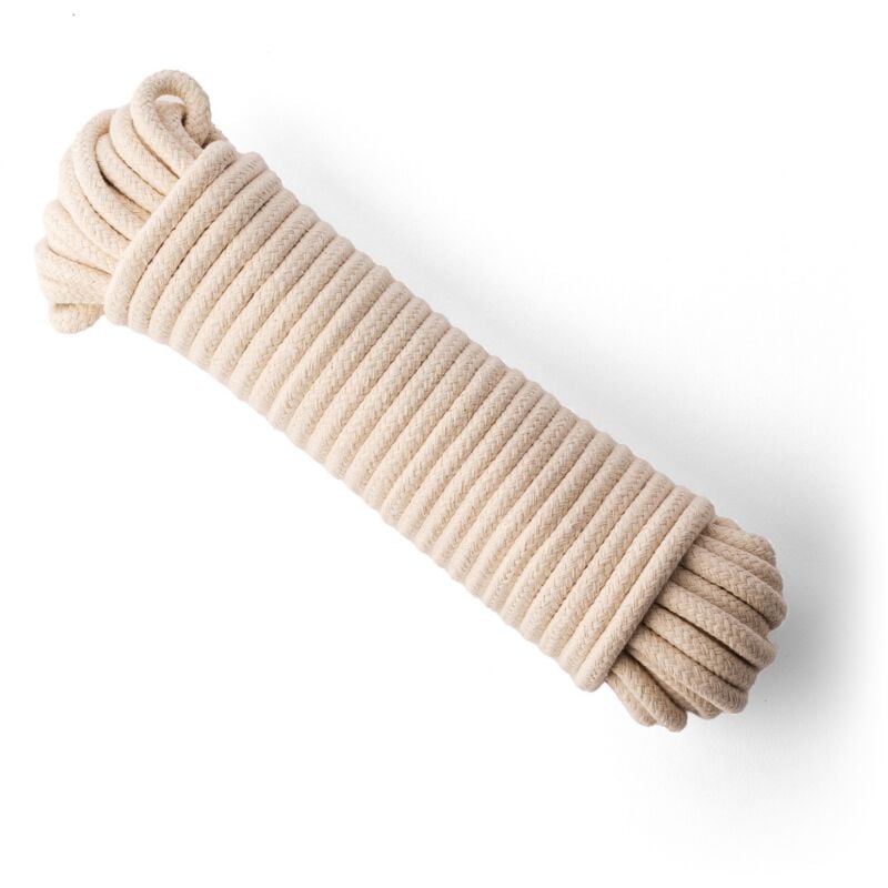 Cordon de coton ø 8mm (épais), 20m de long. Pour de nombreux projets : sacs de gym, hoodies, sacs, à coudre. Corde de coton tressée - corde - facile