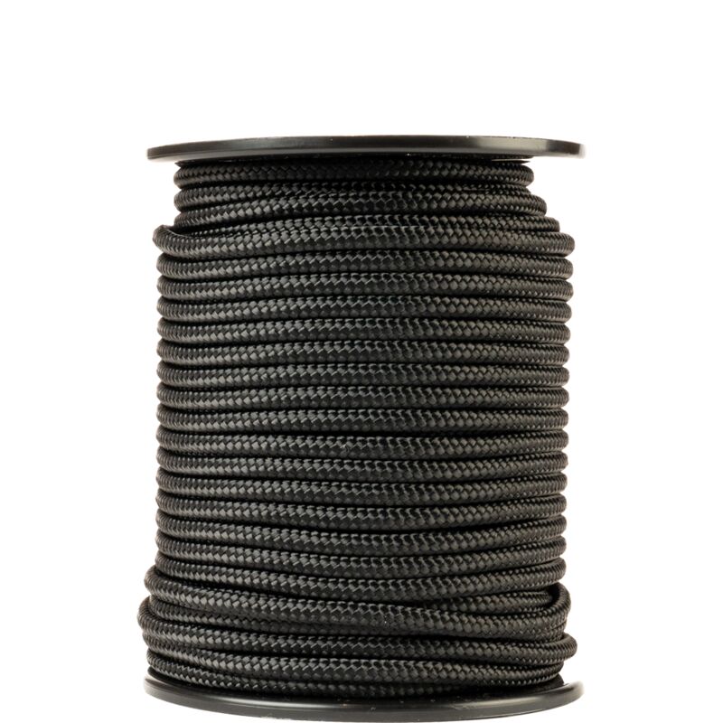 Corde en nylon (6mm, 50m, noir) - Paracorde en polyamide tressé robuste - Résistante à l'usure et solide - Charge de rupture 622kg - Snuro