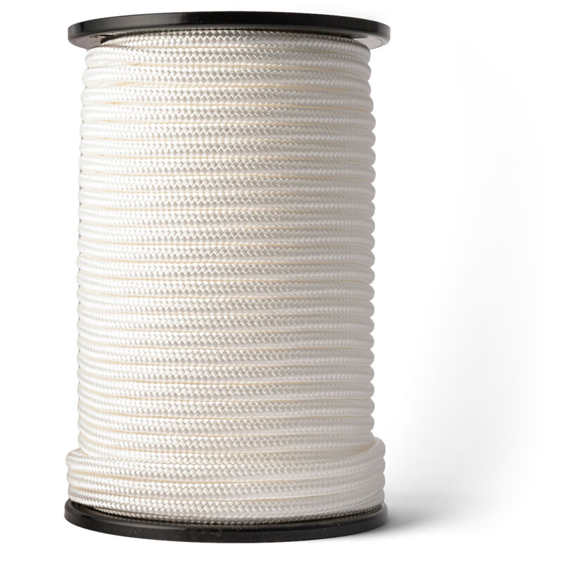 Corde Nylon Tressée (10 mm, 100 m) - Corde en Polyamide Blanc Solide Résistante à l'Usure - Paracorde Solide - Résistance à la Rupture 1703kg - Snuro