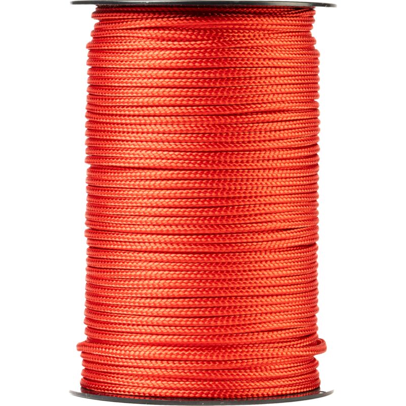 Corde en polyester (3mm, 100m, rouge) - Polyester tressé - Solide, résistant aux intempéries et polyvalent - Charge de rupture 153kg - Snuro