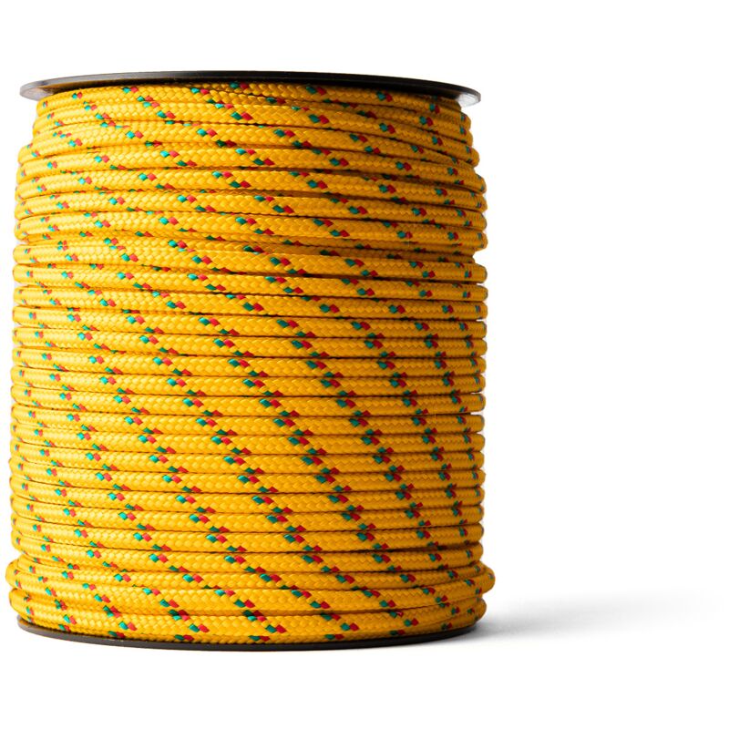 Corde Polypropylène (4 mm, 100 m) - Corde Solide en pp tressée - Paracorde Solide et Légère pour l'Extérieur, la Survie et le Jardin - Résistance à