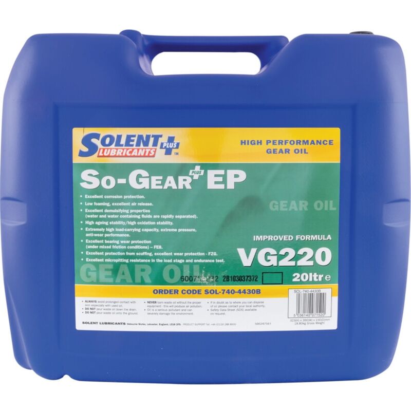 Solent Gear Oil VG220 20LTR - Solent Lubricants Plus