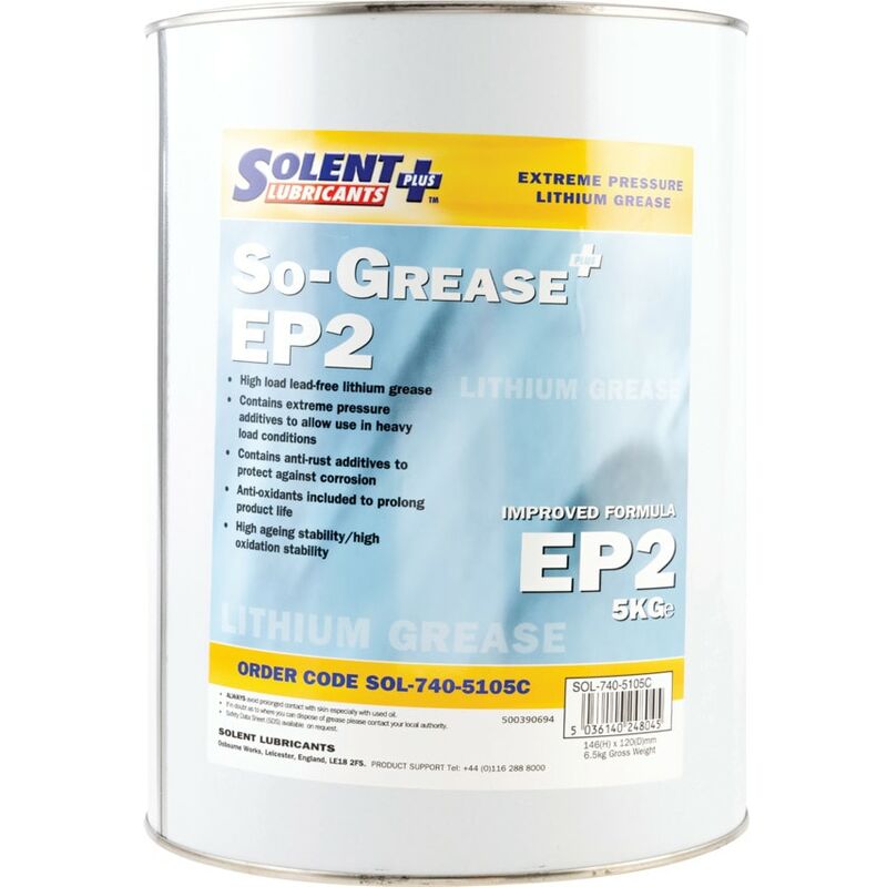 Lubricants Plus So-grease EP2 Lithium High Load Grease 5KG - Solent