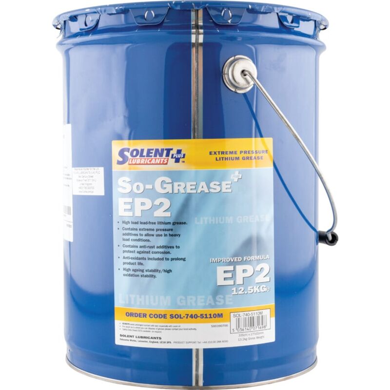 So-grease EP2 Lithium High Load Grease 12.5KG - Solent Lubricants Plus