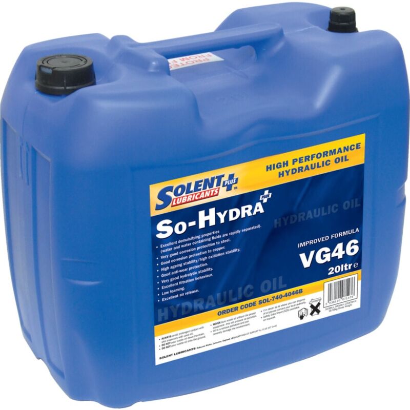 20LTR So-Hydra VG46 Plus High Performance Hydraulic Oil - Solent Lubricants Plus