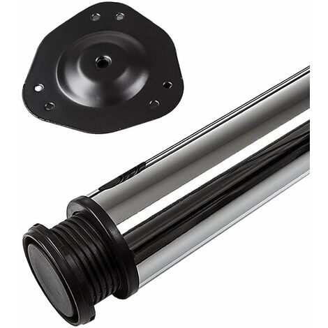 SO-TECH 1 Stück Tischbein Höhe 710 mm Ø 76 / 80 mm Stahl verchromt belastbar bis 75 kg, Schreibtischbein mit 32 mm Höhenverstellung Tischfuß