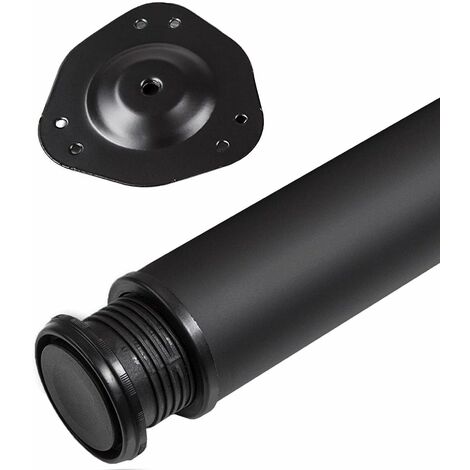 SO-TECH 1 Stück Tischbein Höhe 710 mm Ø 80 mm Stahl mit schwarzer Oberfläche belastbar bis 75 kg, Schreibtischbein mit 32 mm Höhenverstellung Tischfuß