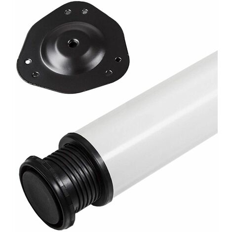 SO-TECH 1 Stück Tischbein Höhe 820 mm Ø 76 / 80 mm Stahl mit weißer Oberfläche belastbar bis 75 kg, Möbelfuß mit 32 mm Höhenverstellung Tischfuß