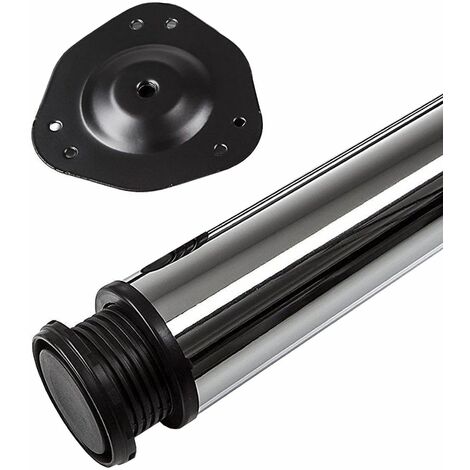 SO-TECH 1 Stück Tischbein Höhe 820 mm Ø 76 / 80 mm Stahl verchromt belastbar bis 75 kg, Möbelfuß mit 32 mm Höhenverstellung Tischfuß