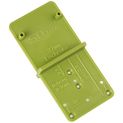 6er Pack - SO-TECH® Bohrschablone EasyGreen für Topfbohrungen und Lochreihen - Color
