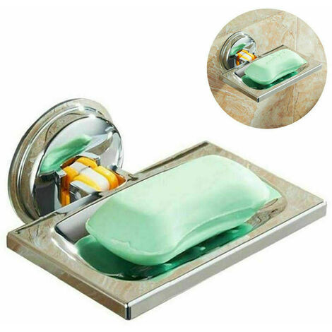 Soap dish, wall mounted stainless steel shower dish, self adhesive, scourer pad holder for kitchen or bathroom