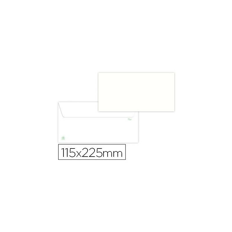 Image of Sobre Liderpapel blanco 115x225 mm solapa tira de silicona papel reciclado 90 gr caja de 500 unidades