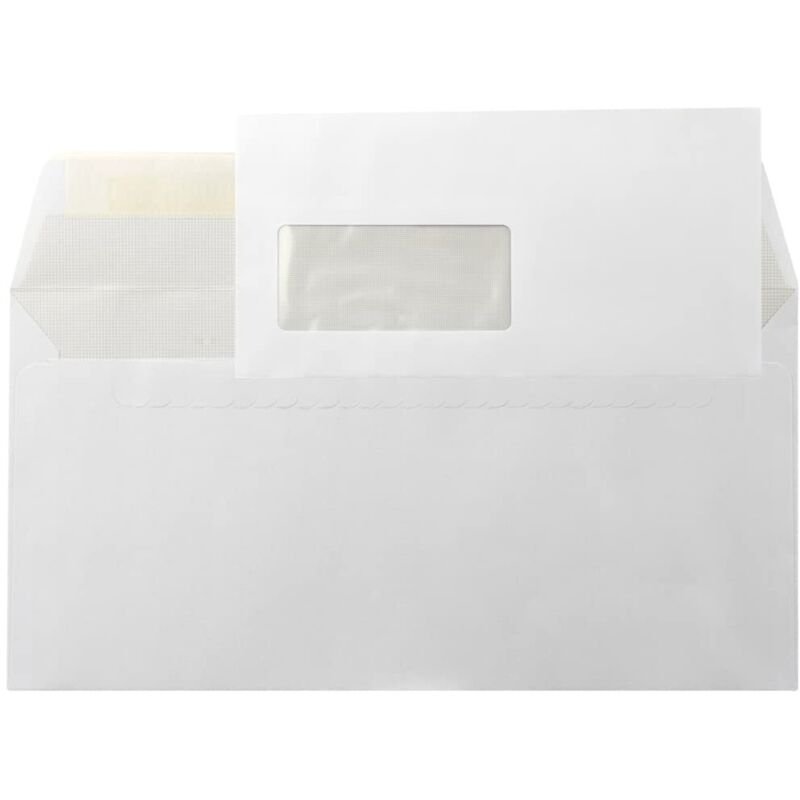 

Sobre n.6 blanco americano ventana izquierda 115x225 tira de silicona open system caja de 500 unidad - Liderpapel