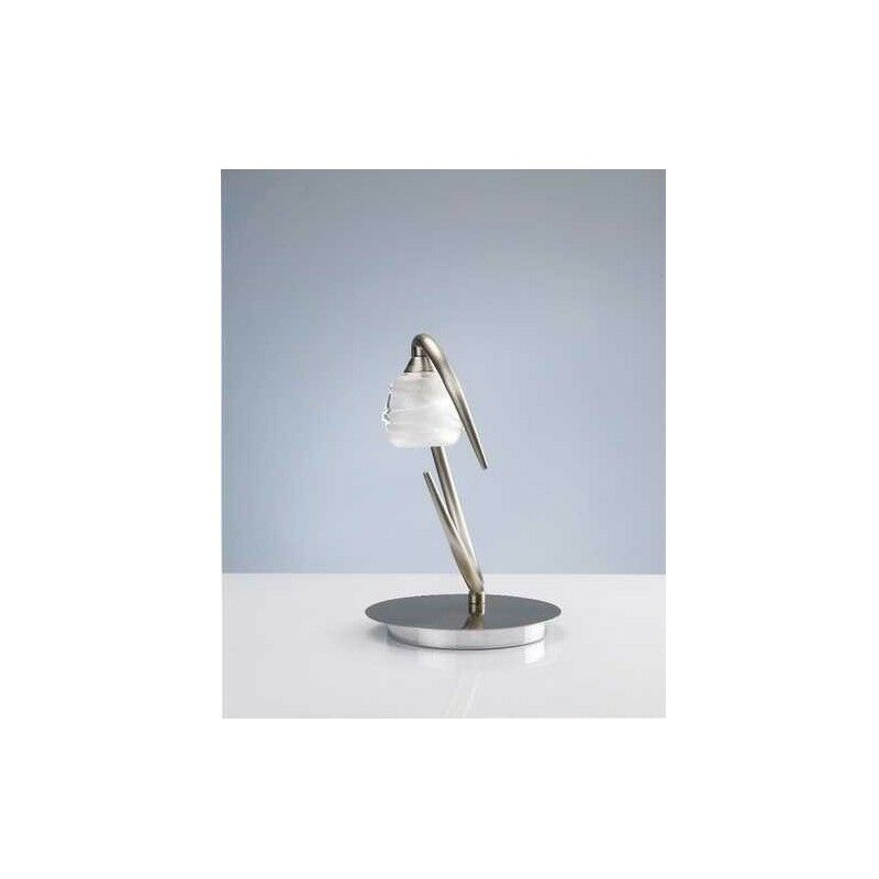 

Sobremesa 1 Luz LOOP niquel con tulipa de cristal