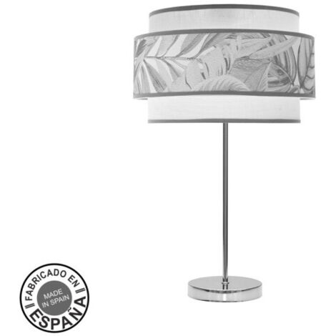 Sobremesa Alto 1xE27 Cromo Blanco Gris 60x30x30cm CAMERÚN