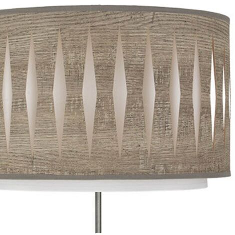 Sobremesa alto alexandra 1xe27 niquel/madera gris 61x30x30 cm