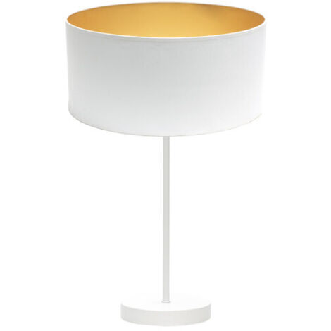 Sobremesa alto anuska 1xe27 blanco/blanco-oro 62x30x30 cm