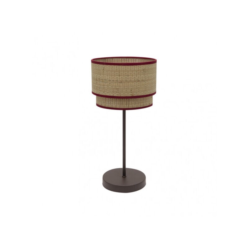 Fabrilamp - Lampe à poser haute Roque 1xe27 naturel/rouge 60x30x30 cm
