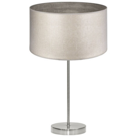 Sobremesa alto tania 1xe27 niquel/madera gris 62x30x30 cm