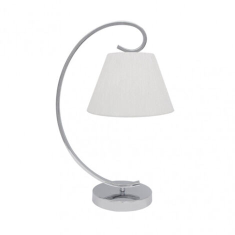 Sobremesa bogota 1xe27 cromo pantalla blanca  42x20x26 cm
