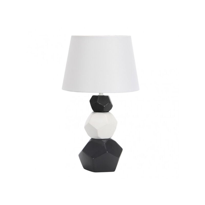 Fabrilamp - Lampe de table en céramique foz 1xe27 blanc/neg pant white 41x24x24 cm