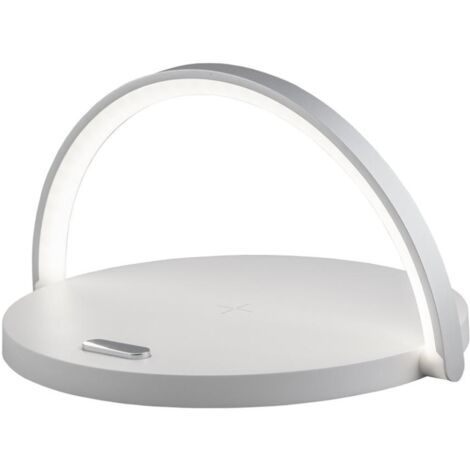 Sobremesa con cargador modelo Luxo acabado blanco 10cm(alto) 20 cm(ancho) 20 cm (fondo)