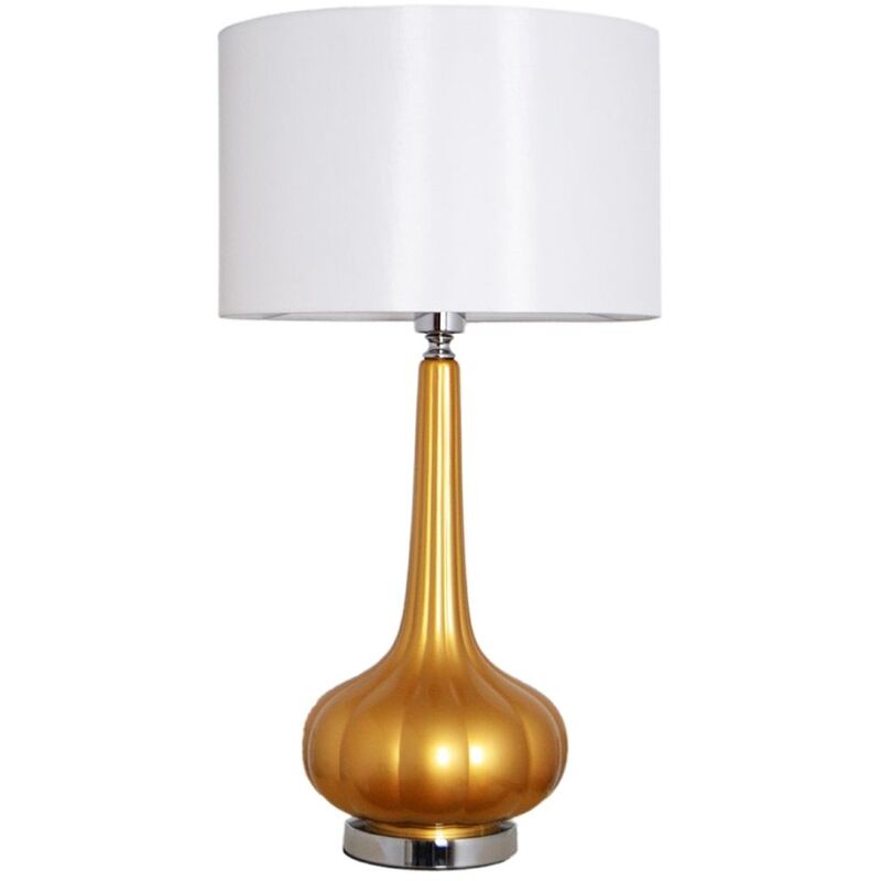 

Tegaluxe - Sobremesa cristal oro cromo led interior 1xE27 - Oro/Cromo