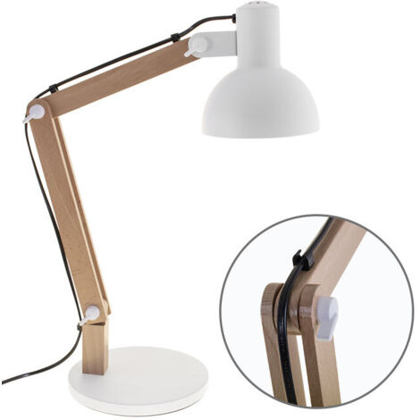 Sobremesa darci 1xe27 al.reg.xd.35cm blanco/madera natural