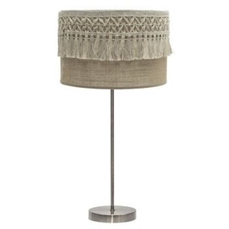 Sobremesa Grande Ekaterina 1xe27 Cuero/saco 63x30x30 Cm Con Pasamaneria
