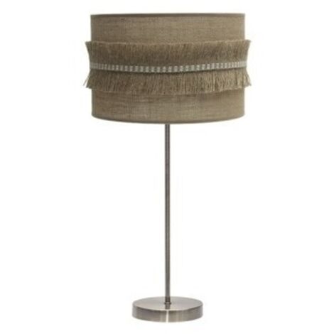 Sobremesa Grande Kala 1xe27 Cuero/saco 63x30x30 Cm Con Flecos