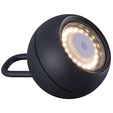Sobremesa kika con cargador y cable usb ip54 1x2w led 180lm al.15xd.10,2cm negro