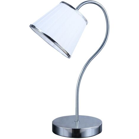 Sobremesa Lantanas 1xe27 Cromo Pantalla Blanca 40x15,5x26 Cm