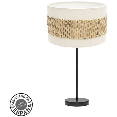 Sobremesa Mediana 1xE27 Negro Blanco Natural 63x30x30cm NICARAGUA