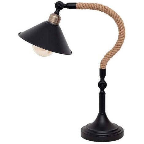 Sobremesa modelo CABO negra con pantalla metal FABRILAMP