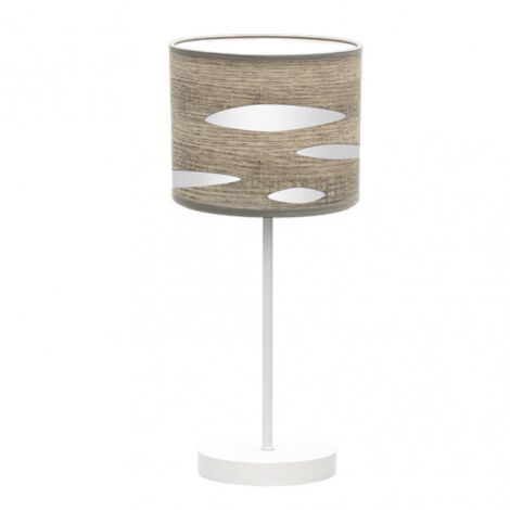 Sobremesa Odra 1xe14 Blanco/madera Gris 42x17x17 Cm marca FABRILAMP