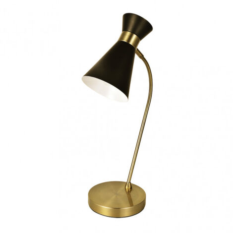 Sobremesa Petra 1xE14 negro cuero orientable