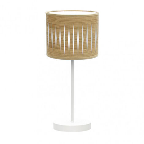 Sobremesa Piron 1xe14 Blanco/madera Clara 42x17x17 Cm marca FABRILAMP
