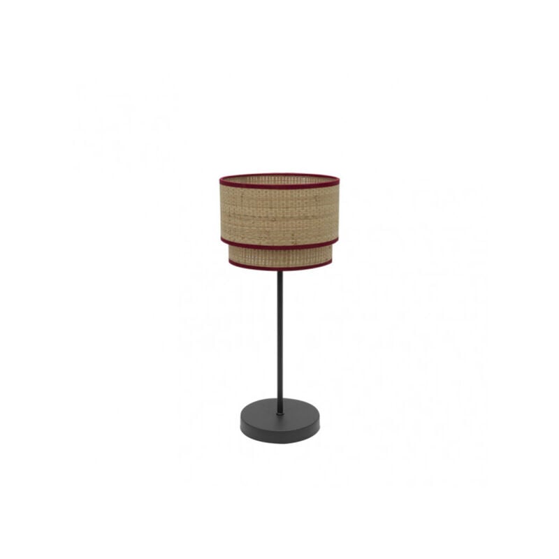 Fabrilamp Lampe de table de couleur naturel/rouge Roque modèle 1 lumière