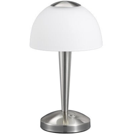 Sobremesa Ventura Led Touch Níquel Y Cristal Blanco Ø15 cm Trio Lighting