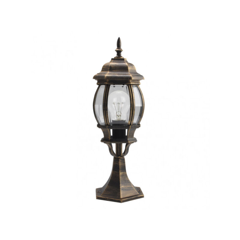 Caelum lampe murale d'extérieur en aluminium 1xe27 noir/doré 49x16x16x16 cm ip44