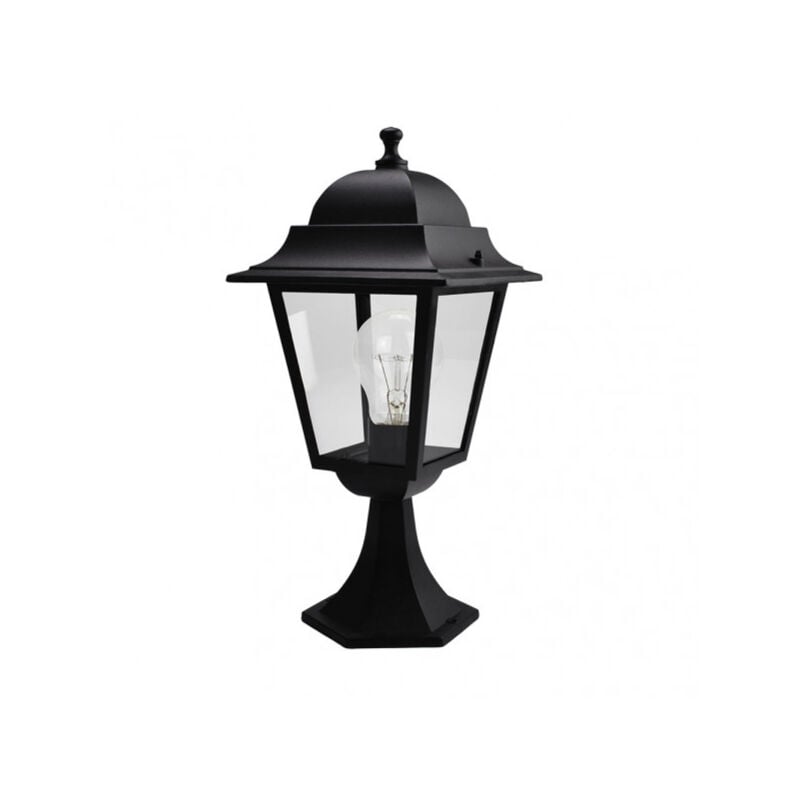 Spica 1xe27 lampe murale d'extérieur en aluminium noir ip44 46x21.5x21.5x21.5 cm