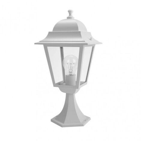Sobremuro exterior aluminio spica1xe27 blanco ip44  46x21,5x21,5 cm
