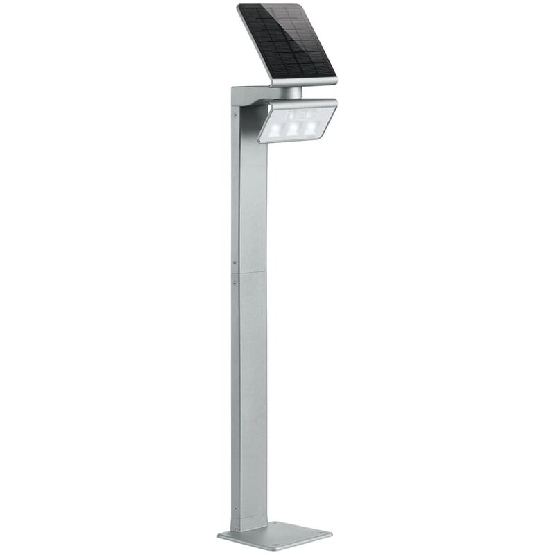 

Sobremuro solar, baliza de jardín, plateado con sensor y LED Plateado - Steinel