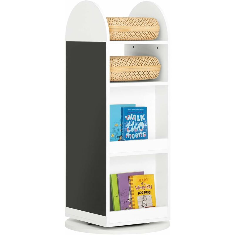 360-degree Rotating Children Kids Bookshelf Bookcase,KMB64-W - Sobuy