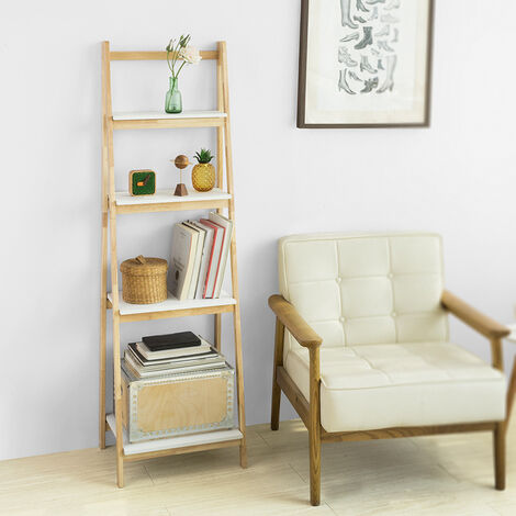 main image of "SoBuy Storage Ladder Shelf,Wall Rack with Removable Laundry Basket,FRG160-N"