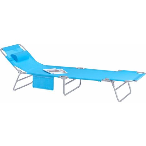 SoBuy Adjustable Reclining Garden Bed Chair, Folding Deck Chair, OGS35-B