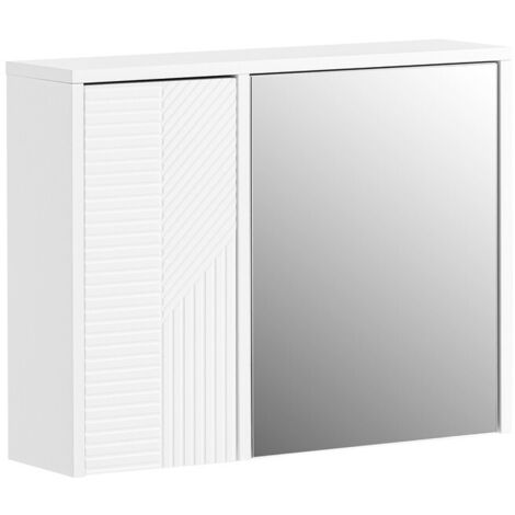 Mobile Bagno 82cm Bianco Laccato Con 1 Anta, 3 Cassetti E Specchio Linea Mondo 20 - 9