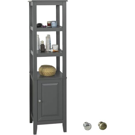 SoBuy Badezimmer-Hochschrank Badregal Badschrank Badmöbel mit Fächern FRG205-DG