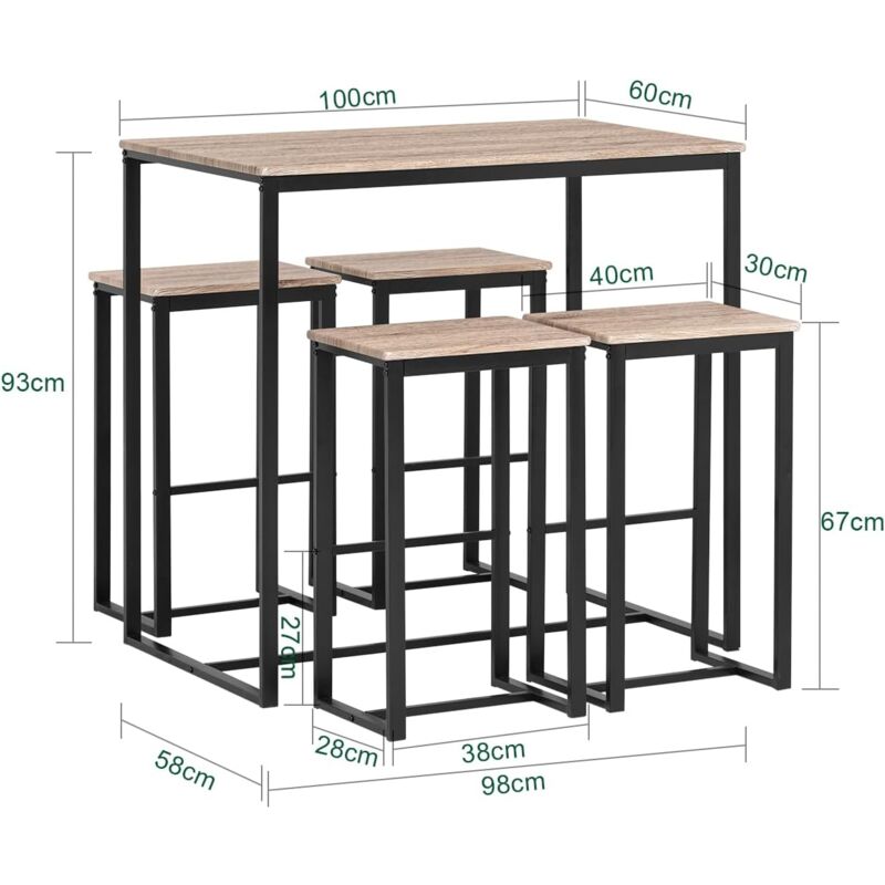 So Bar Set 1 Table And 4 Stools Home Kitchen Breakfast So Bar Set 1 Table And 4 Stools Home Kitchen Breakfast Furniture Dining Ogt15 N